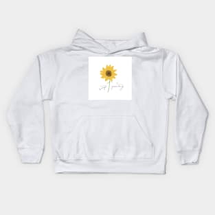 "Keep Growing" Sunflower Illustration Kids Hoodie